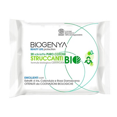 BIOGENYA BEAUTY LIFE PROTECTION 20 SALVIETTE IN PURO COTONE STRUCCANTI BIO - Farmacia Bartoli