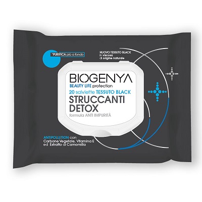 BIOGENYA BEAUTY LIFE PROTECTION 20 SALVIETTE TESSUTO BLACK STRUCCANTI DETOX - Farmacia Bartoli
