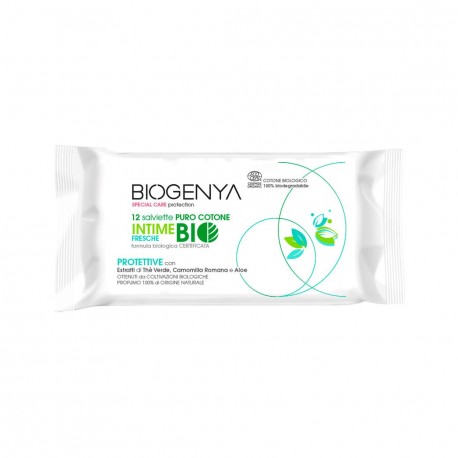 BIOGENYA OED SALVIETTE INTIME COTONE BIO FRESCA 12 PEZZI - Farmacia Bartoli