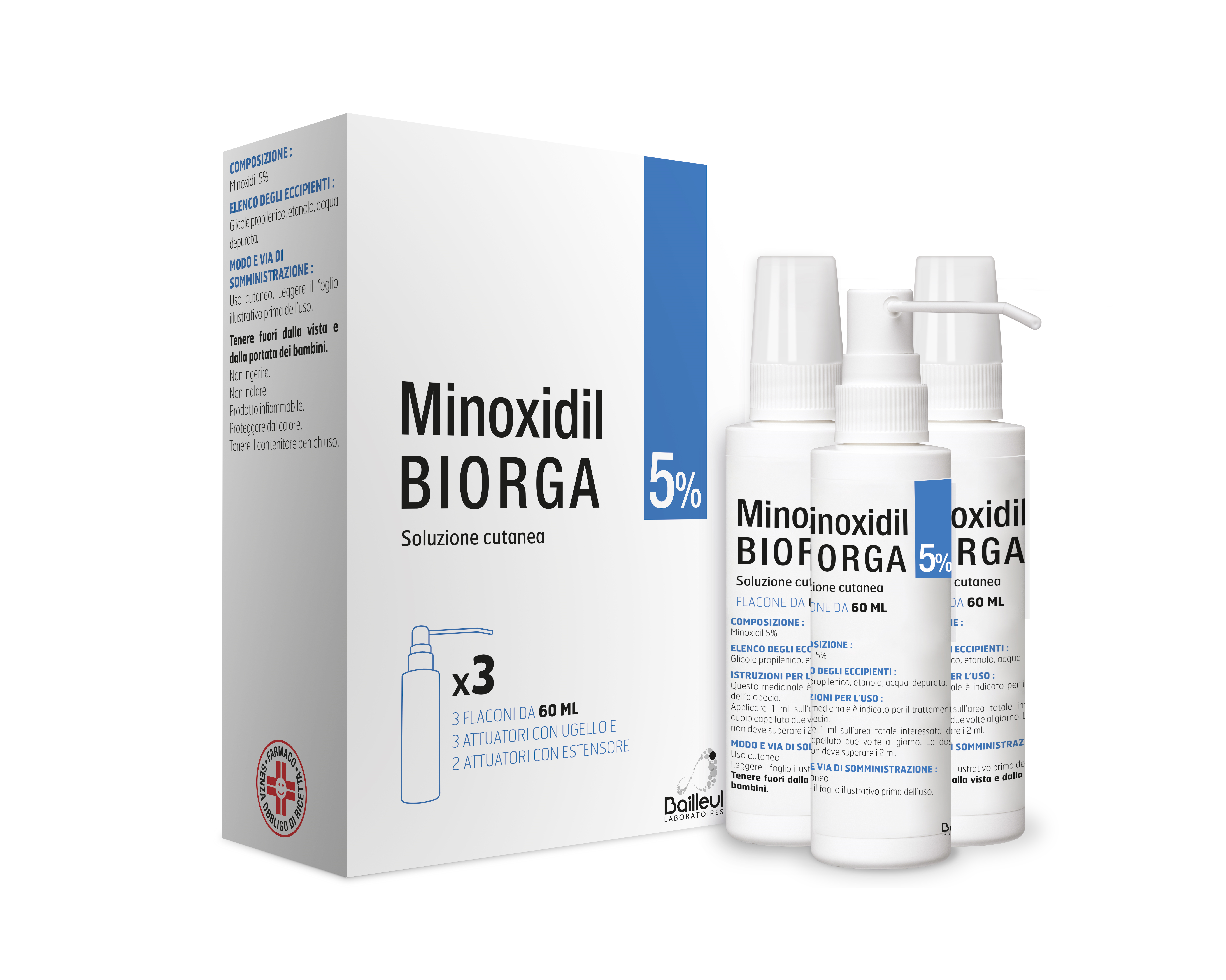 MINOXIDIL BIORGA*SOL CUT 3FL5% - Farmacia Bartoli