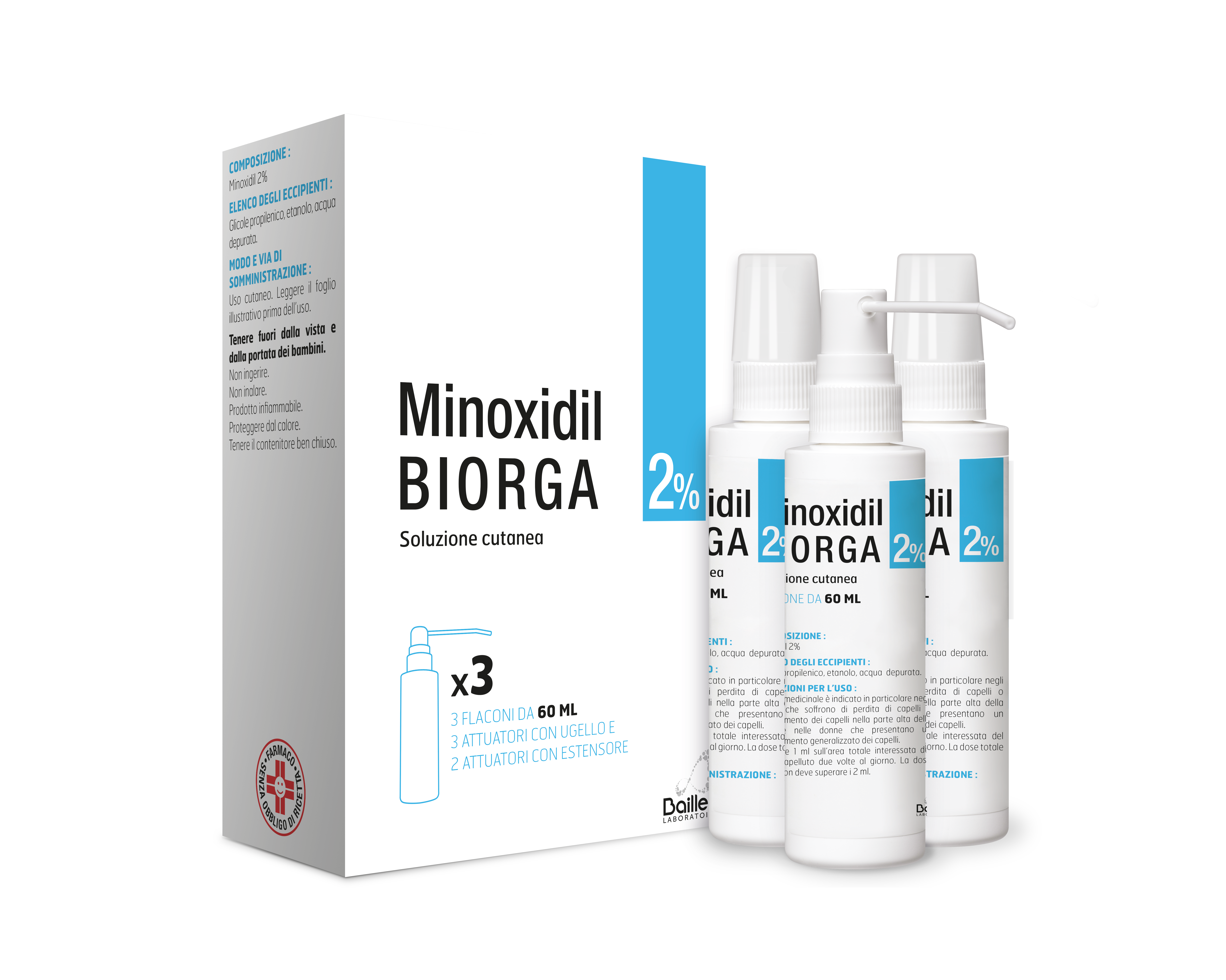MINOXIDIL BIORGA*SOL CUT 3FL2% - Farmacia Bartoli