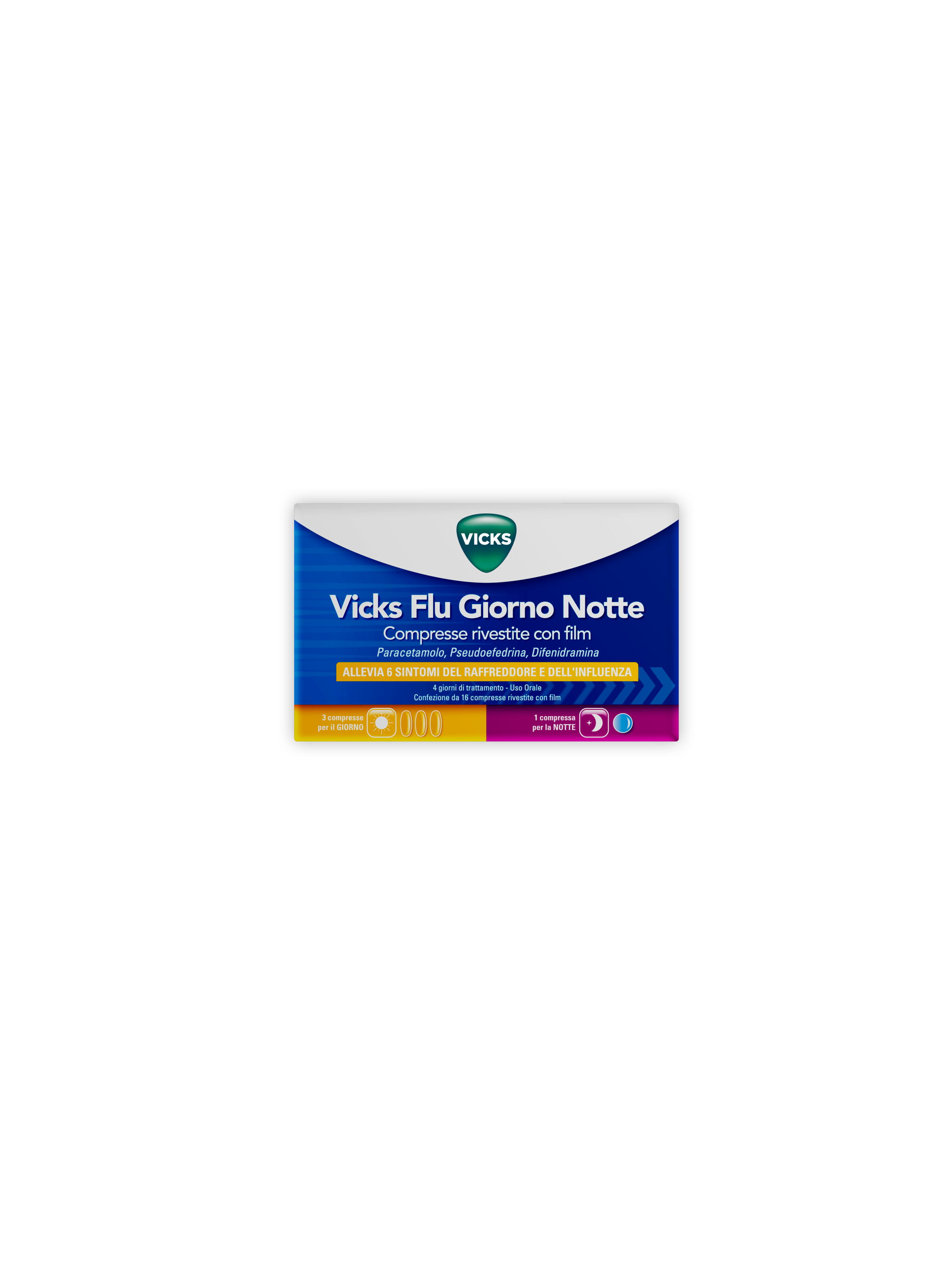 VICKS FLU GIORNO NOTTE*12+4CPR - Farmacia Bartoli