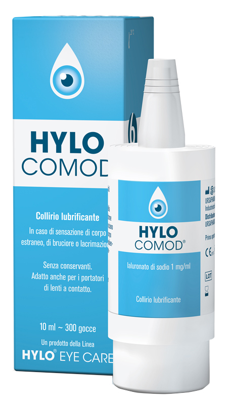 HYLO-COMOD GOCCE OCULARI IALURONATO DI SODIO 0,1%  FLACONCINO 10 ML - Farmacia Bartoli