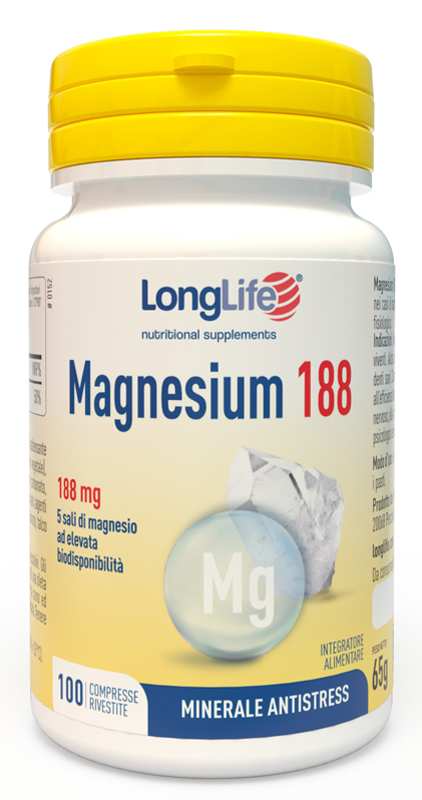 LONGLIFE MAGNESIUM 188 100 COMPRESSE RIVESTITE DA 6,5 G - Farmacia Bartoli