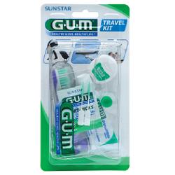 GUM TRAVEL KIT VIAGGIO 1 SPAZZOLINO PIEGHEVOLE GUM TRAVEL + 1 DENTIFRICIO VIAGGIO 12 ML + 1 ROCCHETTO FILO INTERDENTALE 10MT + 2 SCOVOLINI GOMMA GUM SOFT PICKS - Farmacia Bartoli