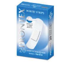 CEROTTO PRONTEX WHITE STRIPS IN TESSUTO NON TESSUTO BIANCO STERILE SCATOLA 20 CEROTTI MEDI - Farmacia Bartoli