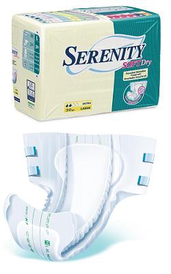 PANNOLONE PER INCONTINENZA SERENITY SOFTDRY FORMATO SUPER TAGLIA MEDIUM 30 PEZZI - Farmacia Bartoli