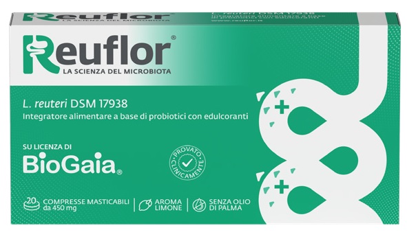 REUFLOR 20 COMPRESSE MASTICABILI AROMA LIMONE - Farmacia Bartoli