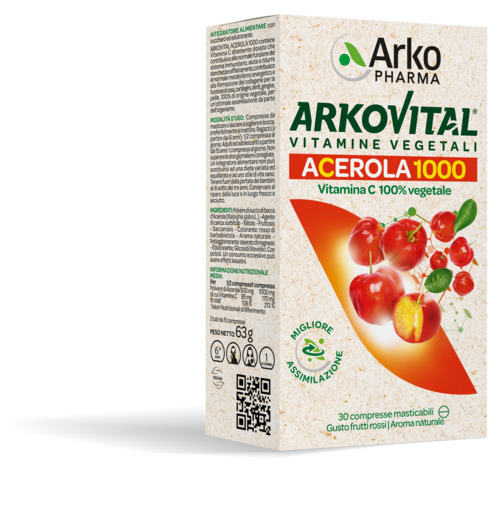 ARKOVITAL ACEROLA 1000 30 COMPRESSE MASTICABILI - Farmacia Bartoli
