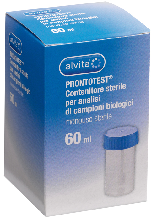 CONTENITORE ALVITA PRONTOTEST PER ANALISI DI CAMPIONI BIOLOGICI 60ML - Farmacia Bartoli