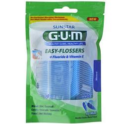GUM EASY FLOSSERS FILO INTERDENTALE CON FORCELLA 30 PEZZI - Farmacia Bartoli