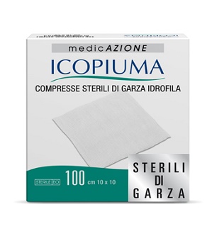 ICOPIUMA GARZA COMPRESSA IDROFILA 10X10CM 100 PEZZI - Farmacia Bartoli