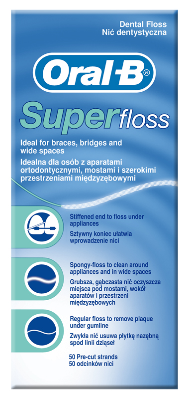 ORALB SUPERFLOSS FILO INTERDENTALE 50 FILI - Farmacia Bartoli