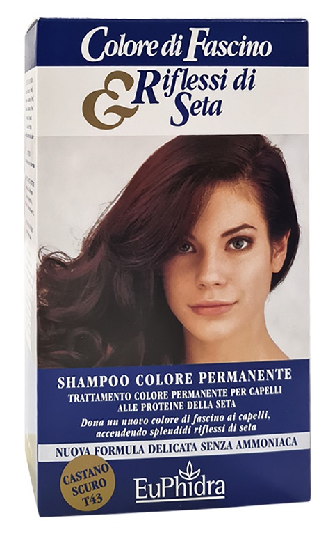 EUPHIDRA COLORE DI FASCINO & RIFLESSI DI SETA SHAMPOO COLOR PERMANENTE 43 CASTANO SCURO 120 ML - Farmacia Bartoli