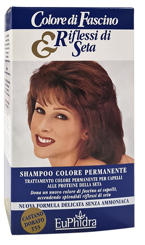EUPHIDRA COLORE DI FASCINO & RIFLESSI DI SETA SHAMPOO COLORE PERMANENTE 55 CASTANO DORATO 120 ML - Farmacia Bartoli