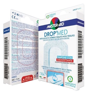 MEDICAZIONE COMPRESSA AUTOADESIVA DERMOATTIVA IPOALLERGENICA AERATA MASTER-AID DROP MED 10,5X15 5 PEZZI - Farmacia Bartoli