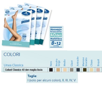 SAUBER COLLANT 40 DENARI MAGLIA LISCIA NERO 4 LINEA CLASSICA - Farmacia Bartoli