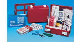 CASSETTA PRONTO SOCCORSO MINIKIT PER CASA, UFFICIO E TEMPO LIBERO. CONTENITORE IN ABS ANTIURTO E CON SUPPORTO PER IL FISSAGGIO ALLA PARETE - Farmacia Bartoli