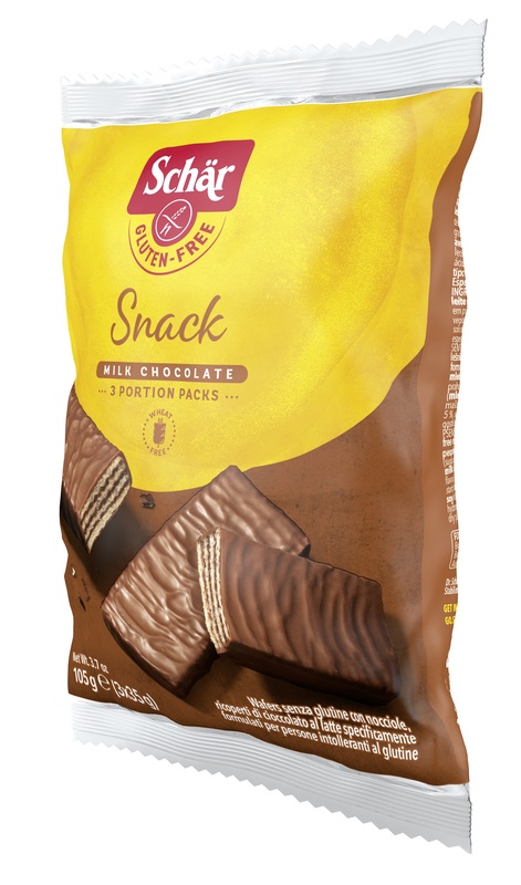SCHAR SNACK CON CIOCCOLATO AL LATTE E NOCCIOLE 3 WAFER X 35 G - Farmacia Bartoli