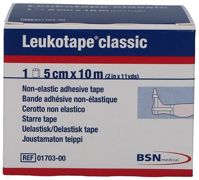 LEUKOTAPE BENDA ANELASTICA PER BENDAGGI FUNZIONALI 5X100 CM - Farmacia Bartoli