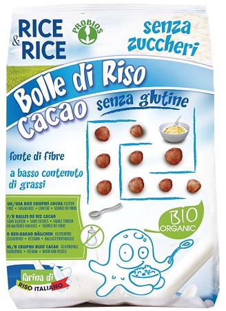 RICE&RICE BOLLE DI RISO AL CACAO 150 G SENZA LIEVITO - Farmacia Bartoli