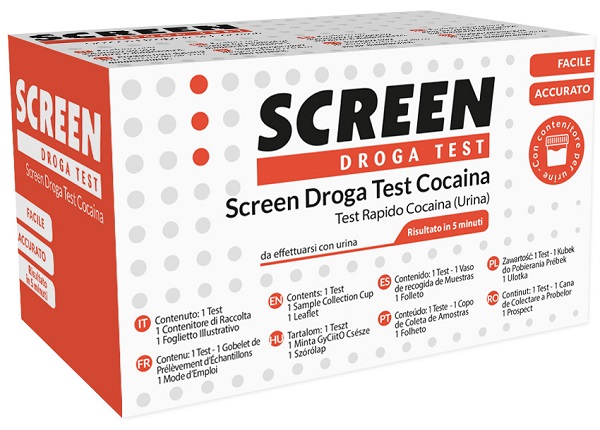 SCREEN DROGA TEST COCAINA TEST ANTIDROGA CON CONTENITORE URINA - Farmacia Bartoli