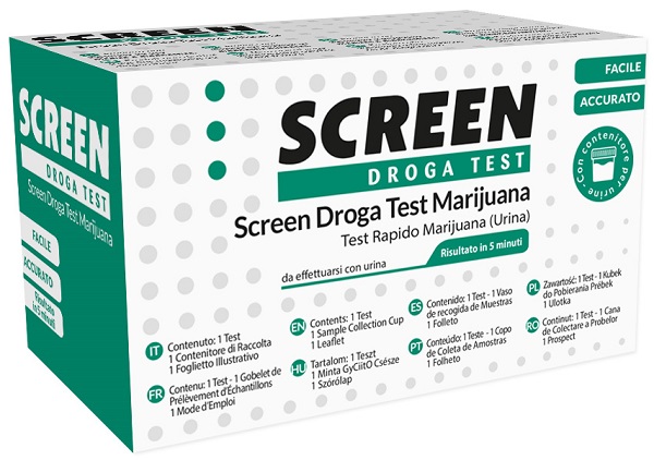 SCREEN DROGA TEST MARIJUANA TEST ANTIDROGA CON CONTENITORE URINA - Farmacia Bartoli