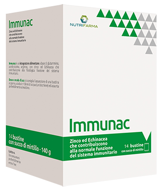 IMMUNAC 14 BUSTINE 10 G CON SUCCO DI MIRTILLO - Farmacia Bartoli