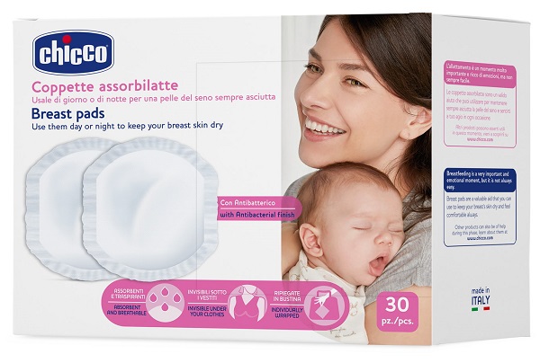 CHICCO COPPETTA ASSORBILATTE ANTIBATTERICA 30 PEZZI - Farmacia Bartoli