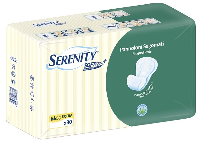 PANNOLONE PER INCONTINENZA SAGOMATO SERENITY SOFTDRY+ ALOE EXTRA 30 PEZZI - Farmacia Bartoli