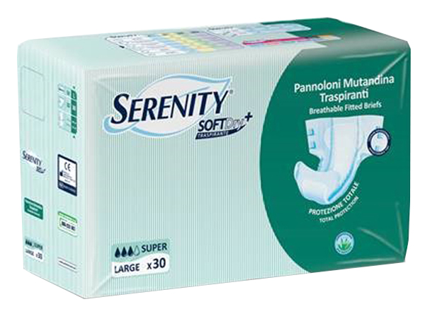 PANNOLONE PER INCONTINENZA A MUTANDINA SERENITY SOFTDRY+ ALOE SUPER LARGE 30 PEZZI - Farmacia Bartoli