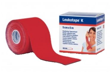 BENDA ADESIVA LEUKOTAPE K PER TAPING FISIOTERAPICO LARGHEZZA 5 CM LUNGHEZZA 5 M COLORE ROSSO IN ROTOLO - Farmacia Bartoli