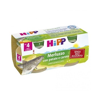 HIPP OMOGENEIZZATO MERLUZZO CAROTE PATATE 2X80 G - Farmacia Bartoli