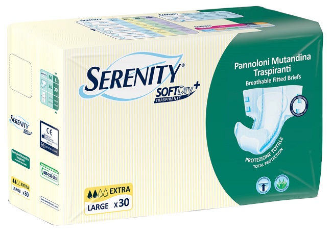 PANNOLONE MUTANDINA PER INCONTINENZA SERENITY SOFTDRY+ EXTRA TAGLIA LARGE 30 PEZZI - Farmacia Bartoli