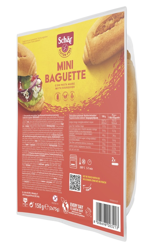 SCHAR MINI BAGUETTE SENZA LATTOSIO 2 X 75 G - Farmacia Bartoli