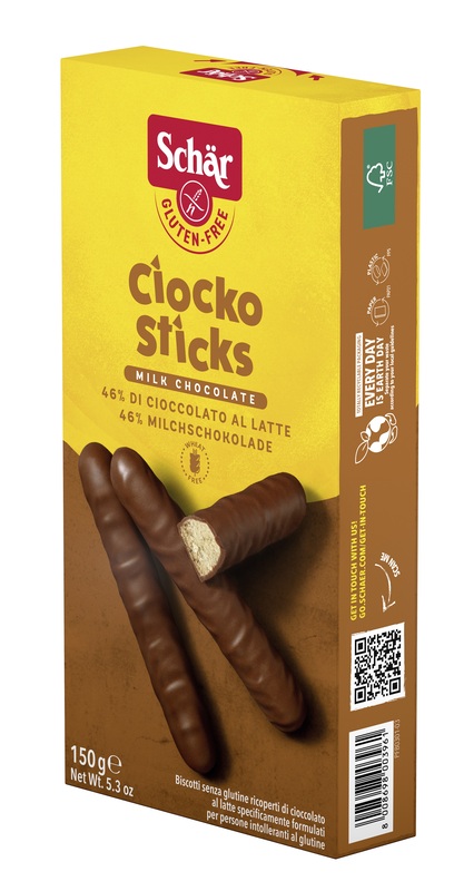 SCHAR CIOCKO STICK RICOPERTI DI CIOCCOLATO AL LATTE 150 G - Farmacia Bartoli