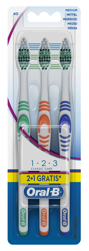 ORALB 123 CLASSIC CARE SPAZZOLINO MANUALE 3 PEZZI - Farmacia Bartoli