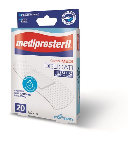 CEROTTO MEDIO MEDIPRESTERIL DELICATO TNT 7X2CM 20 PEZZI - Farmacia Bartoli