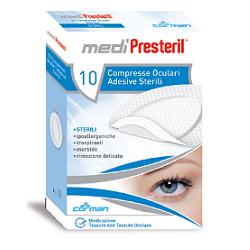 GARZA COMPRESSA OCULARE MEDIPRESTERIL ADESIVA TNT 6,5X9,5CM 10 PEZZI - Farmacia Bartoli