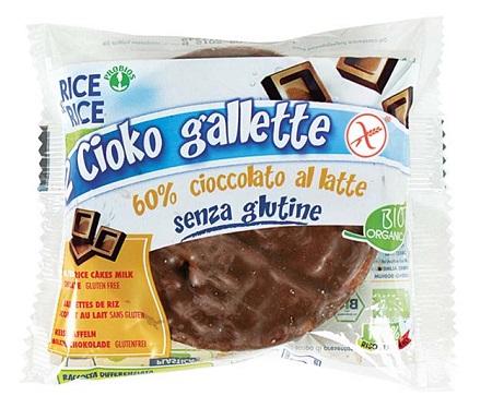 RICE&RICE CIOKO GALLETTE RICOPERTE DI CIOCCOLATO AL LATTE 33 G SENZA LIEVITO - Farmacia Bartoli