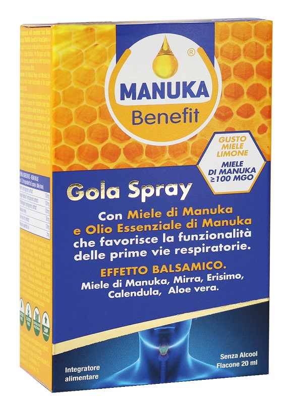 MANUKA BENEFIT GOLA SPRAY 20 ML - Farmacia Bartoli