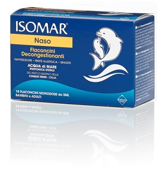 ISOMAR SOLUZIONE IPERTONICA ACQUA MARE 18 FLACONCINI MONODOSE 5 ML - Farmacia Bartoli