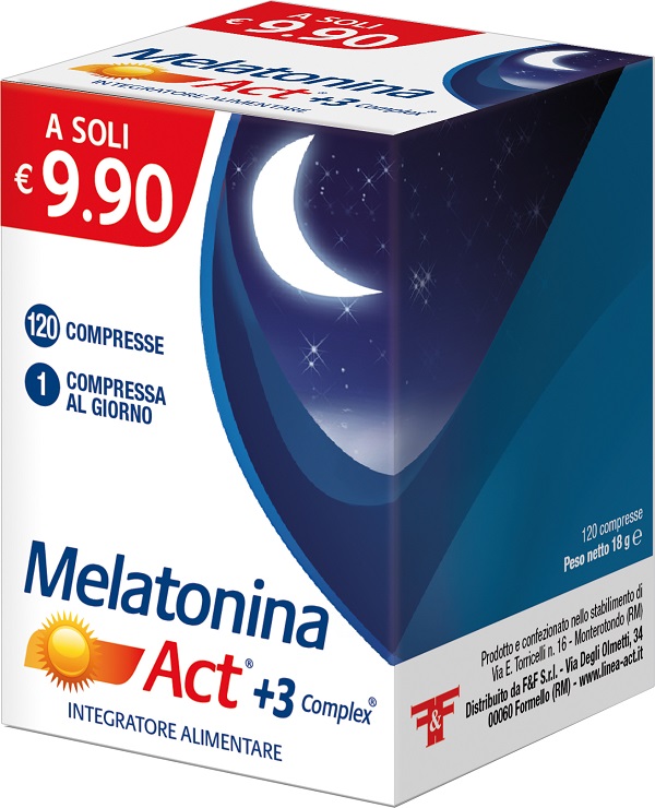 MELATONINA ACT +3 COMPLEX 120 COMPRESSE - Farmacia Bartoli