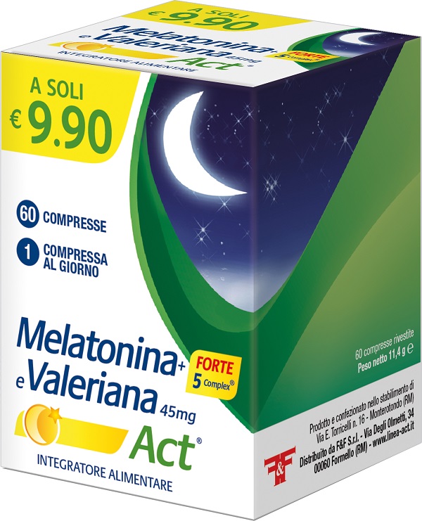 MELATONINA+FORTE 5 COMPLEX E VALERIANA ACT 60 COMPRESSE - Farmacia Bartoli