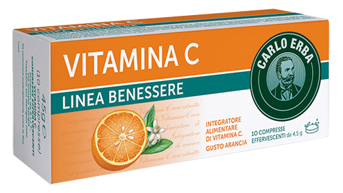 CARLO ERBA VITAMINA C LINEA BENESSERE 10 COMPRESSE EFFERVESCENTI - Farmacia Bartoli