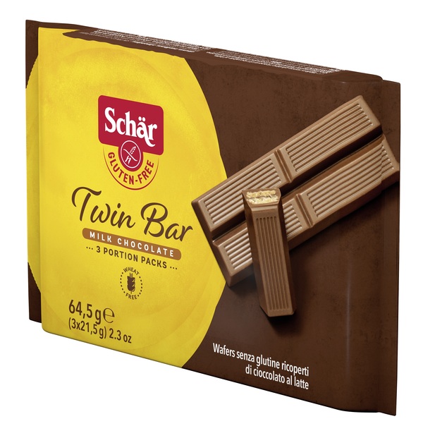 SCHAR TWIN BAR WAFERS RICOPERTI DI CIOCCOLATO AL LATTE 3 PEZZI DA 21,5 G - Farmacia Bartoli