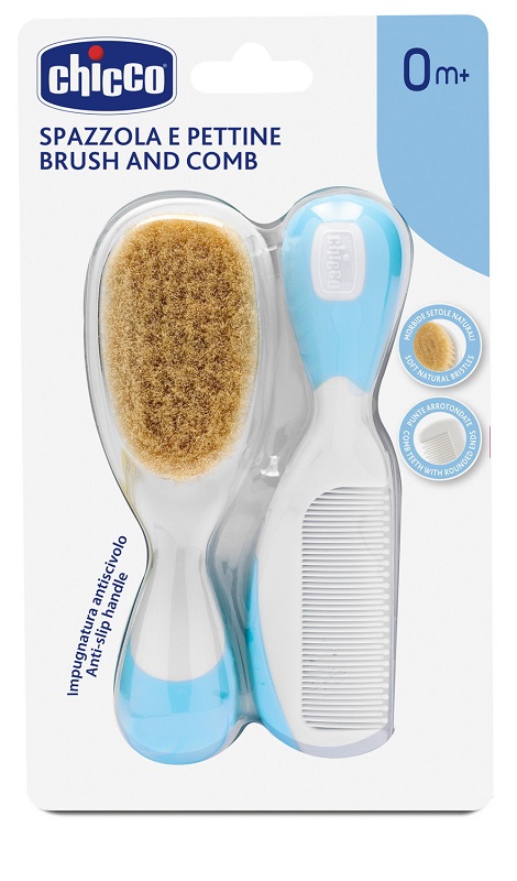 CHICCO SPAZZOLA + PETTINE AZZURRO - Farmacia Bartoli