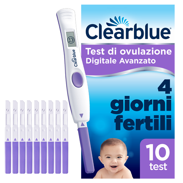 TEST DI OVULAZIONE CLEARBLUE DIGITALE AVANZATO 10 PEZZI - Farmacia Bartoli