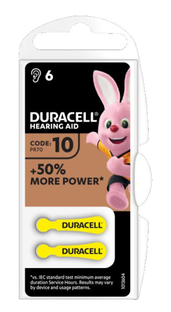 DURACELL ACTIVAIR HEARING AID EASY TAB 10 GIALLO BATTERIA PER APPARECCHIO ACUSTICO 6 PEZZI - Farmacia Bartoli