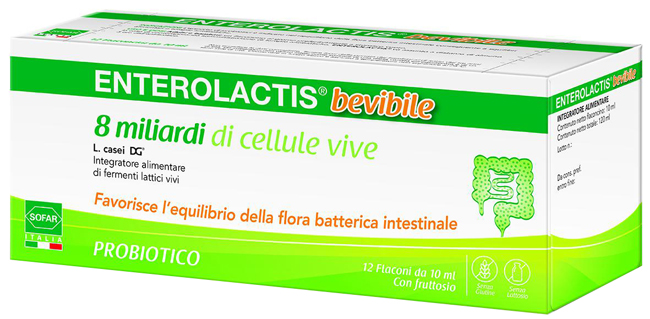 ENTEROLACTIS BEVIBILE 12 FLACONCINI DA 10 ML SOFAR - Farmacia Bartoli